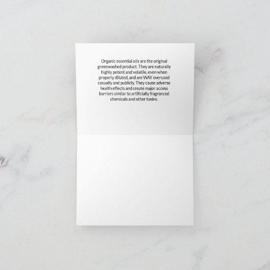 Essential Oils Myth/Facts Folded Card サンキューカード (内部)