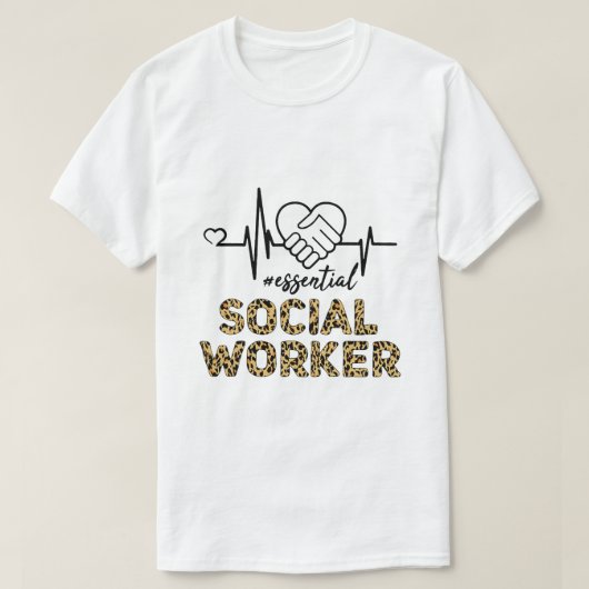Essential Social Worker Heartbeat Social Worker Le Tシャツ (デザイン正面)