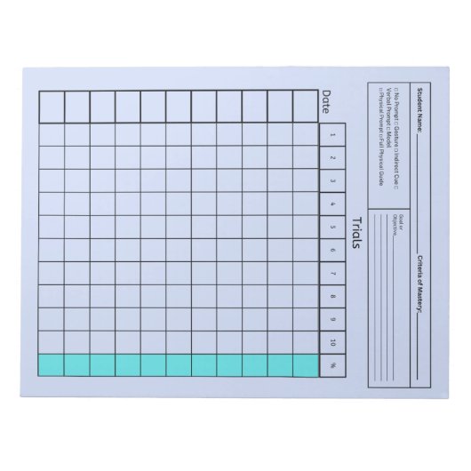 Essential SpEd Tool：デー空白のタシート（トライアル） ノートパッド (正面)
