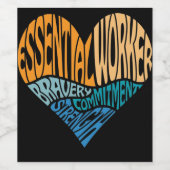 Essential Workerハートワードアート ワインラベル (シングルラベル)