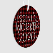Essential Worker 2020 Covidパンデミッククリスマス オーナメント (正面)