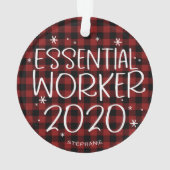 Essential Worker 2020 Covidパンデミッククリスマス オーナメント (裏面)