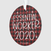 Essential Worker 2020 Covidパンデミッククリスマス オーナメント (正面)
