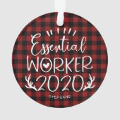Essential Worker 2020 Covidパンデミッククリスマス オーナメント (裏面)