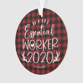 Essential Worker 2020 Covidパンデミッククリスマス オーナメント (正面)