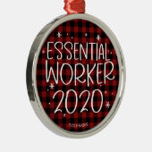 Essential Worker 2020 Covidパンデミッククリスマス メタルオーナメント (右)