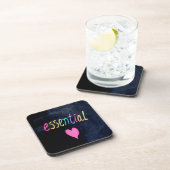 Essential Worker Supportハートオンチョークボード コースター (右側)