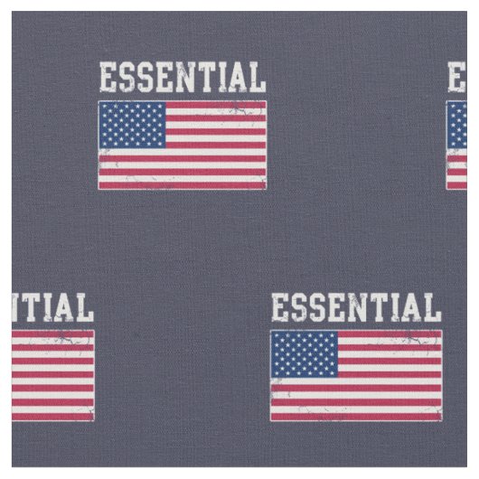 Essential Worker USA American Flag Covid 19 ファブリック (クローズアップ)