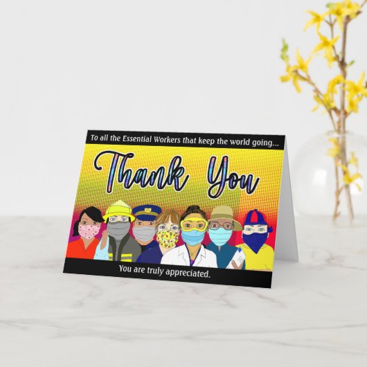 Essential Workersに感謝のカード カード (黄色い花)
