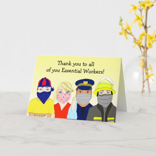 Essential Workersに感謝 カード (黄色い花)