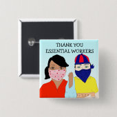 Essential Workersに感謝 缶バッジ (正面&裏面)