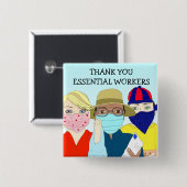 Essential Workersに感謝 缶バッジ (正面&裏面)