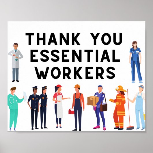 Essential Workers Posterに感謝 ポスター (正面)
