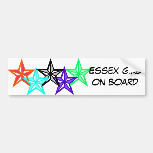 Essexの女の子船上に バンパーステッカー (正面)