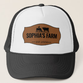 Estモダンパーソナライズされた年の動物を使用したファーム名 キャップ