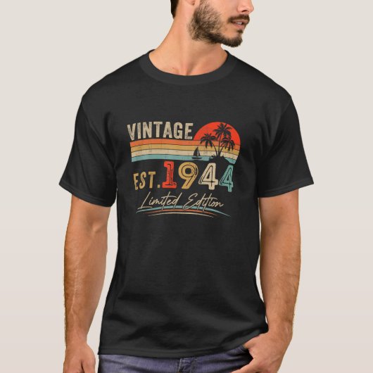 Estヴィンテージ1944限定版80歳80歳 Tシャツ (正面)