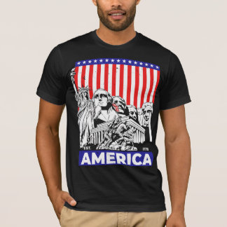 Est 1776アメリカ愛国的な米国国旗7月Pr第4日 Tシャツ