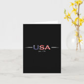 Est 1776愛国米国国旗7月アメリカフー4日 カード (黄色い花)