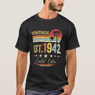 Est 1942ヴィンテージ1942限定版80th Birthda Tシャツ