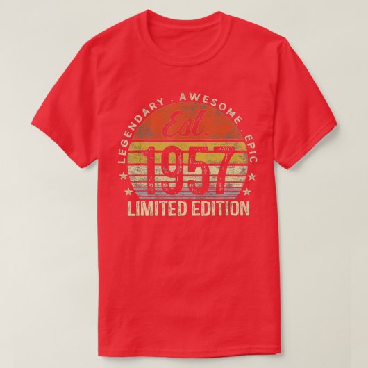 Est 1957限定版65th誕生日ギフト65アイ tシャツ (デザイン正面)