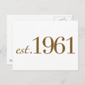 Est 1961 (誕生年) ポストカード (正面/裏面)