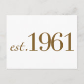Est 1961 (誕生年) ポストカード (正面)
