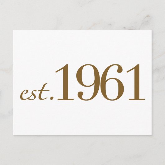 Est 1961 (誕生年) ポストカード (正面)