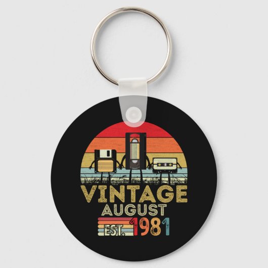 EST 1981威厳があるヴィンテージ40歳の誕生日 キーホルダー (正面)