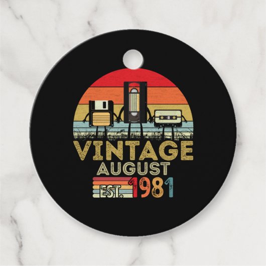 EST 1981威厳があるヴィンテージ40歳の誕生日 フェイバータグ (正面)