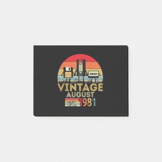 EST 1981威厳があるヴィンテージ40歳の誕生日 ポストイット (正面)