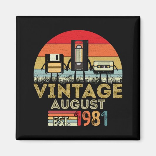 EST 1981威厳があるヴィンテージ40歳の誕生日 マグネット (正面)