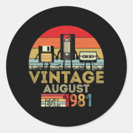 EST 1981威厳があるヴィンテージ40歳の誕生日 ラウンドシール