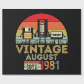 EST 1981威厳があるヴィンテージ40歳の誕生日 ラッピングペーパー (フラット)