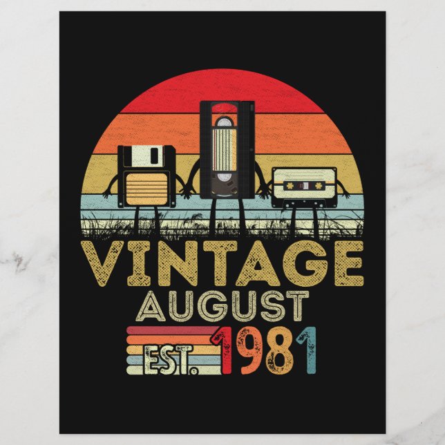 EST 1981威厳があるヴィンテージ40歳の誕生日 レターヘッド (正面)