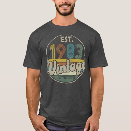 Est 1983 Vintage 1983 Limited Edition 39th Tシャツ (正面)