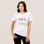 Est 1996 ビンテージ風な年のデザイン 🌈 トライブレンドTシャツ (正面全面)