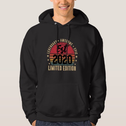Est 2020 Limited Edition 4年旧ヴィンテージ4th Bi パーカ (正面)