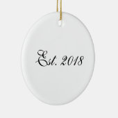 Est. Year Personalized Couple Design セラミックオーナメント (右)