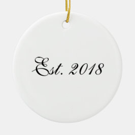Est. Year Personalized Couple Design セラミックオーナメント