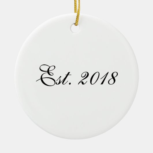 Est. Year Personalized Couple Design セラミックオーナメント (正面)