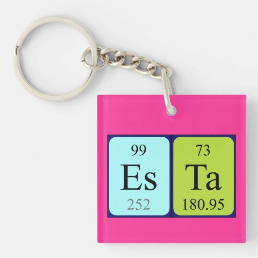 Esta定期的なテーブル名のキーリング キーホルダー (正面)