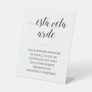 Esta Vela Ardeのメモリ結婚アルへのサインスペインのイン 台座サイン
