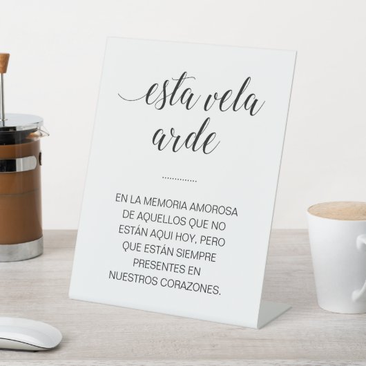 Esta Vela Ardeのメモリ結婚アルへのサインスペインのイン 台座サイン (インサイチュ)