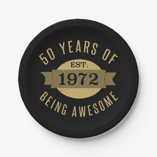 Established 1972 50th Birthday ペーパープレート (正面)