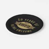 Established 1972 50th Birthday ペーパープレート (アングル)