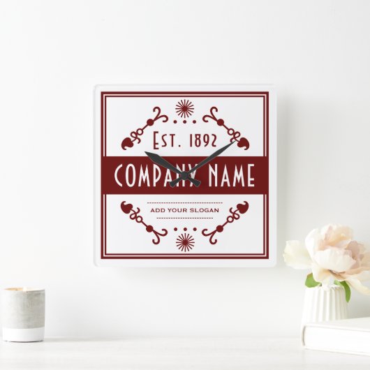 Established Business Name, Decorative スクエア壁時計 (ホーム)