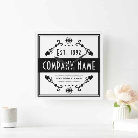 Established Business Name, Decorative スクエア壁時計 (ホーム)