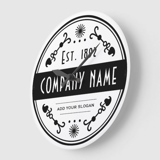 Established Business Name, Decorative  ラージ壁時計 (傾斜)