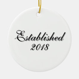 Established Year Personalized Couple Design セラミックオーナメント