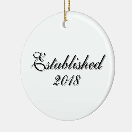 Established Year Personalized Couple Design セラミックオーナメント (左)